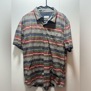 Zanerobe Mens Short Sleeve Button Down Shirt Size 2XL XXL Multi Color Striped‎